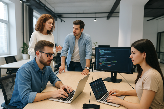 Entrepreneur’s growth mindset planning wellness startup strategy in a calm, eco-friendly workspace.