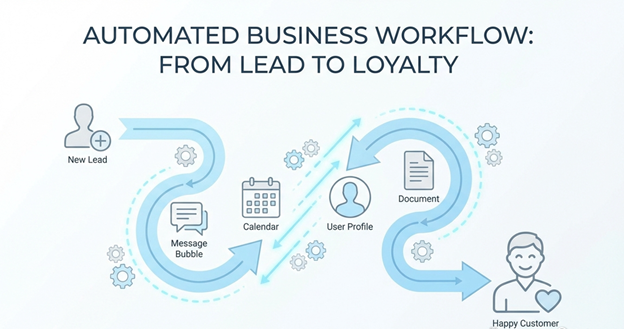 Automated workflow diagram powered by an AI productivity stack
