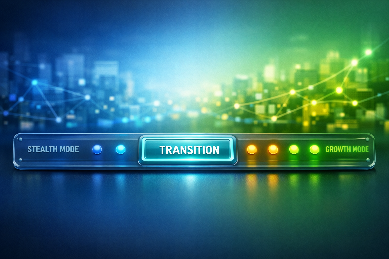 When to break stealth from silent launch to growth mode - dashboard showing 7 signals for strategic scaling